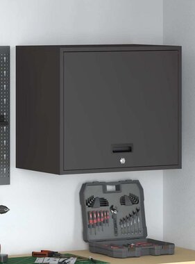 VidaXL Wandkast voor Garage Zwart 60 x 40 x 53 cm Poedercoating staal