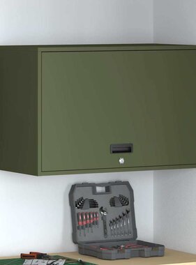 VidaXL Wandkast voor Garage Olijfgroen 80 x 40 x 53 cm