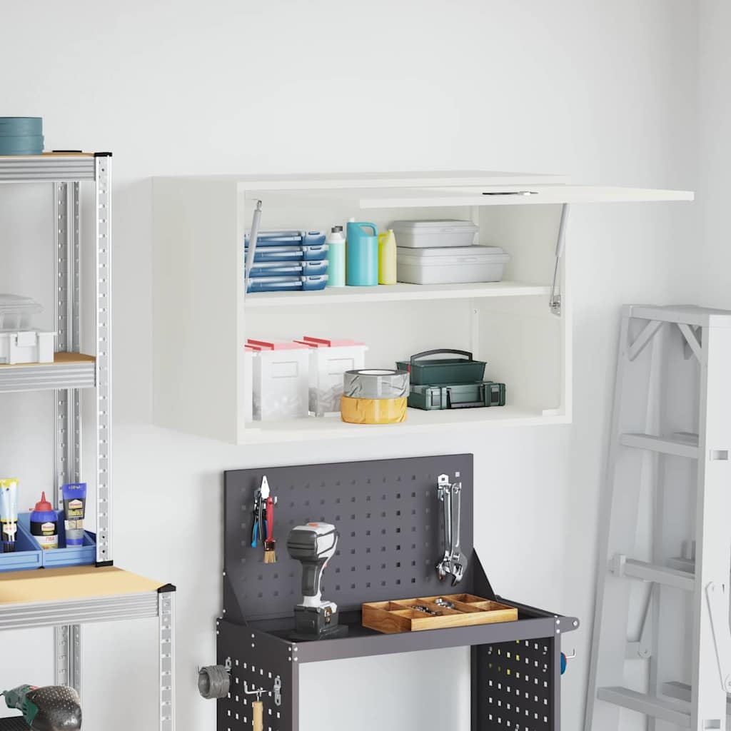 VidaXL Wandkast voor Garage Wit 80 x 40 x 53 cm Poedercoating staal