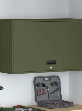 VidaXL Wandkast voor Garage Olijfgroen 90 x 40 x 53 cm