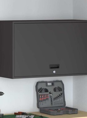 VidaXL Wandkast voor Garage Zwart 90 x 40 x 53 cm Poedercoating staal