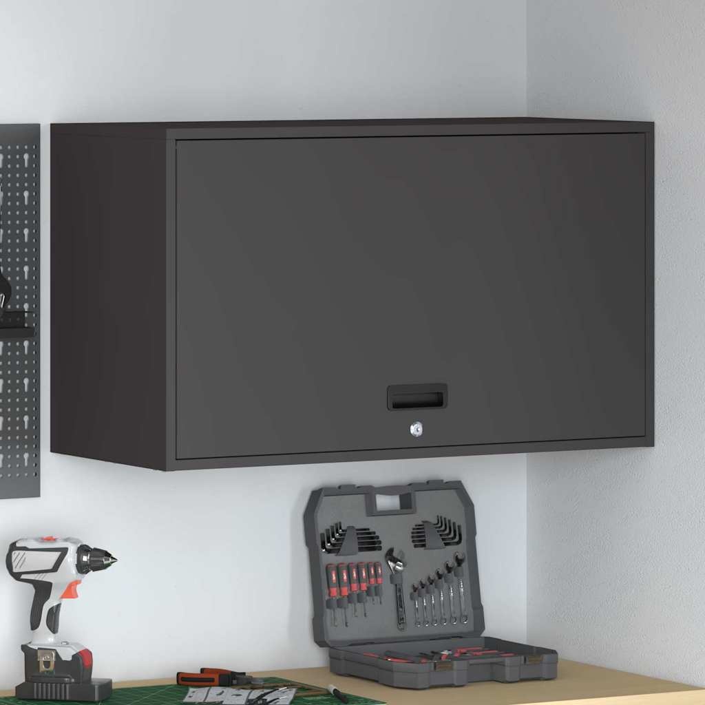 VidaXL Wandkast voor Garage Zwart 90 x 40 x 53 cm Poedercoating staal