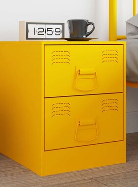 VidaXL Kast Handvatten 2 pcs Mosterdgeel 85 x 45 mm Metaal