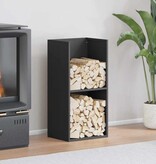 VidaXL Brandhoutrek 40x30x80 cm koudgewalst staal zwart