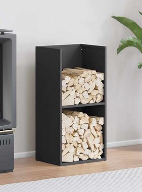 VidaXL Brandhoutrek 40x30x80 cm koudgewalst staal zwart