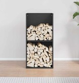 VidaXL Brandhoutrek 40x30x80 cm koudgewalst staal zwart