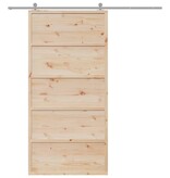 VidaXL Schuifdeur 100x208 cm massief grenenhout