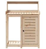 VidaXL Oppottafel met schappen 82,5x50x109,5 cm massief grenenhout