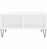 VidaXL Salontafel 60x60x30 cm bewerkt hout hoogglans wit