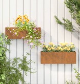 VidaXL Plantenbakken wandmontage 2 st 53x10x17 cm cortenstaal roestig