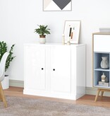 VidaXL Dressoirs 2 st 37,5x35,5x67,5 cm bewerkt hout hoogglans wit