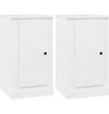 VidaXL Dressoirs 2 st 37,5x35,5x67,5 cm bewerkt hout hoogglans wit