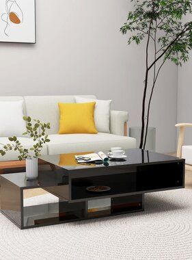 VidaXL Salontafel 105x55x32 cm bewerkt hout hoogglans zwart
