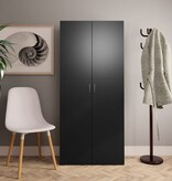 VidaXL Schoenenkast 80x35,5x180 cm bewerkt hout zwart