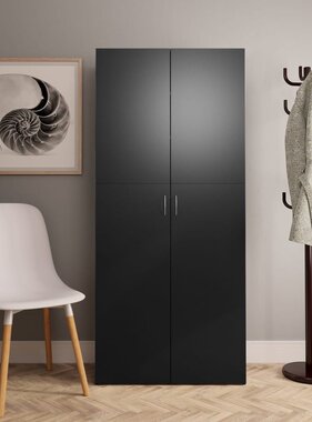 VidaXL Schoenenkast 80x35,5x180 cm bewerkt hout zwart