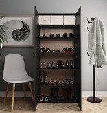 VidaXL Schoenenkast 80x35,5x180 cm bewerkt hout zwart