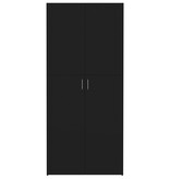 VidaXL Schoenenkast 80x35,5x180 cm bewerkt hout zwart