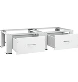VidaXL Wasmachine- en drogerverhoger dubbel met lades wit