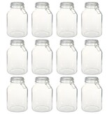 VidaXL Potten met sluiting 12 st 3 L glas