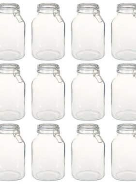 VidaXL Potten met sluiting 12 st 3 L glas