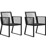 VidaXL Tuinstoelen 2 st PVC-rattan zwart