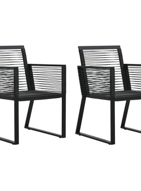 VidaXL Tuinstoelen 2 st PVC-rattan zwart