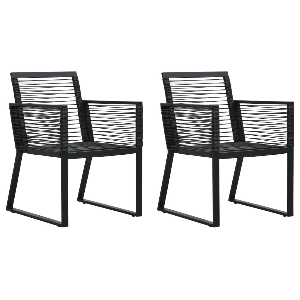 VidaXL Tuinstoelen 2 st PVC-rattan zwart