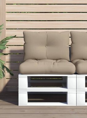 VidaXL Palletkussens 2 st stof taupe