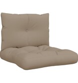 VidaXL Palletkussens 2 st stof taupe