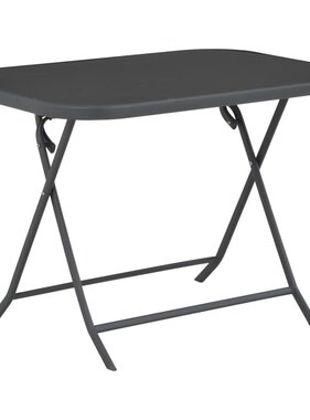 VidaXL Tuintafel inklapbaar 100x75x72 cm glas en staal grijs