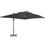 VidaXL Zwevende parasol met aluminium paal 400x300 cm antraciet