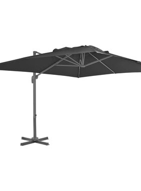 VidaXL Zwevende parasol met aluminium paal 400x300 cm antraciet