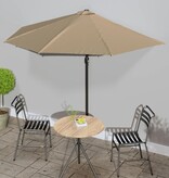 VidaXL Balkonparasol half met aluminium paal 300x155 cm taupe