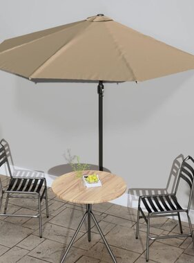 VidaXL Balkonparasol half met aluminium paal 300x155 cm taupe