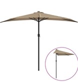 VidaXL Balkonparasol half met aluminium paal 300x155 cm taupe