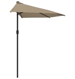 VidaXL Balkonparasol half met aluminium paal 300x155 cm taupe