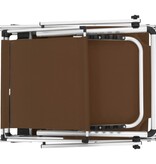 VidaXL Ligbed inklapbaar met dak aluminium en textileen bruin