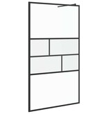 VidaXL Inloop Douche Wand Zwart 80 x 195 x 0.5 cm Glas en Aluminium