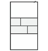 VidaXL Inloop Douche Wand Zwart 80 x 195 x 0.5 cm Glas en Aluminium