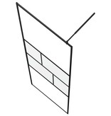 VidaXL Inloop Douche Wand Zwart 80 x 195 x 0.5 cm Glas en Aluminium