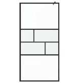 VidaXL Inloop Douche Wand Zwart 80 x 195 x 0.5 cm Glas en Aluminium
