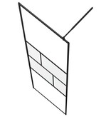 VidaXL Inloop Douche Wand Zwart 80 x 195 x 0.5 cm Glas en Aluminium