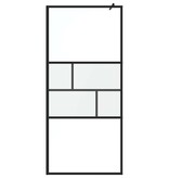 VidaXL Inloop Douche Wand Zwart 80 x 195 x 0.5 cm Glas en Aluminium