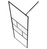 VidaXL Inloop Douche Wand Zwart 80 x 195 x 0.5 cm Glas en Aluminium