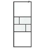VidaXL Inloop Douche Wand Zwart 80 x 195 x 0.5 cm Glas en Aluminium