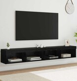 VidaXL TV Wandkasten Panama 2 pcs Zwart Eiken 100 x 30 x 30 cm