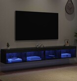 VidaXL TV Wandkasten Panama 2 pcs Zwart Eiken 100 x 30 x 30 cm