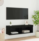 VidaXL TV-wandkast Panama Zwart Eiken 100 x 30 x 30 cm Bewerkt hout