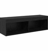 VidaXL TV-wandkast Panama Zwart Eiken 100 x 30 x 30 cm Bewerkt hout