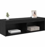 VidaXL TV-wandkast Panama Zwart Eiken 100 x 30 x 30 cm Bewerkt hout